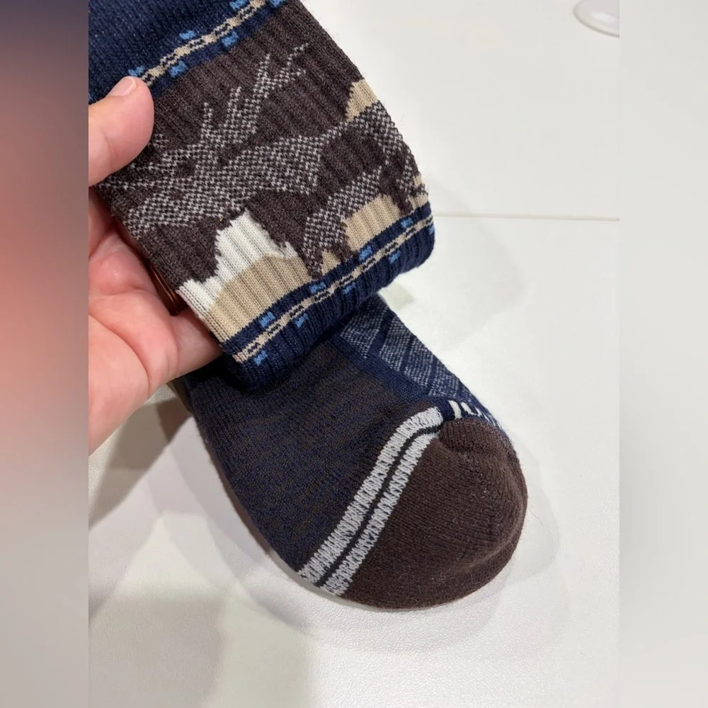 Smartwool Men's XL Hike Mountain Moose Crew Socks Navy NWT Light Cushion
